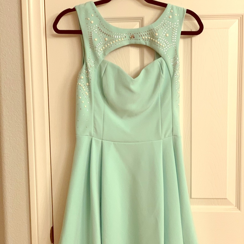 Mint Green Embellished dress by GUESS